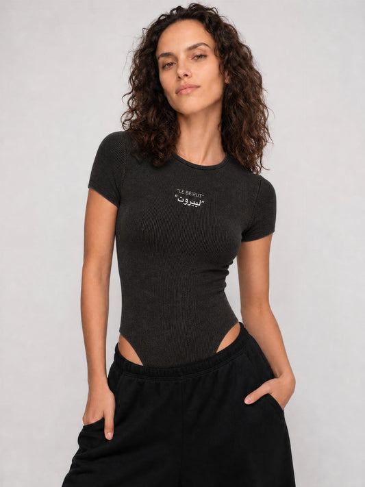 Le Beirut. Wash Crewneck Bodysuit.