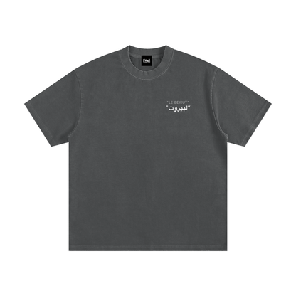 LE BEIRUT. Heavyweight Vintage Washed Frayed T-Shirt